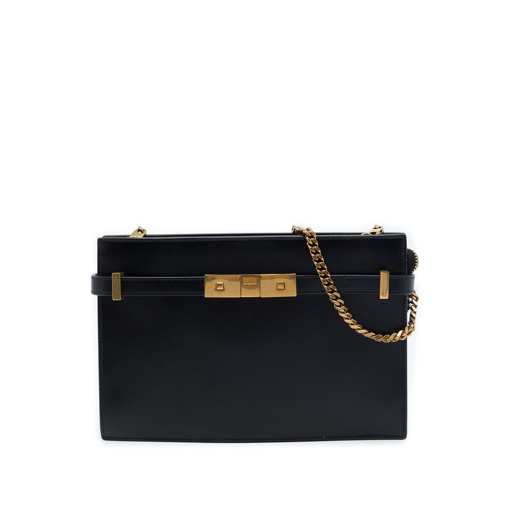 Pre-Loved Saint Laurent Smooth Calfskin Manhattan Clutch with Chain